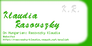 klaudia rasovszky business card